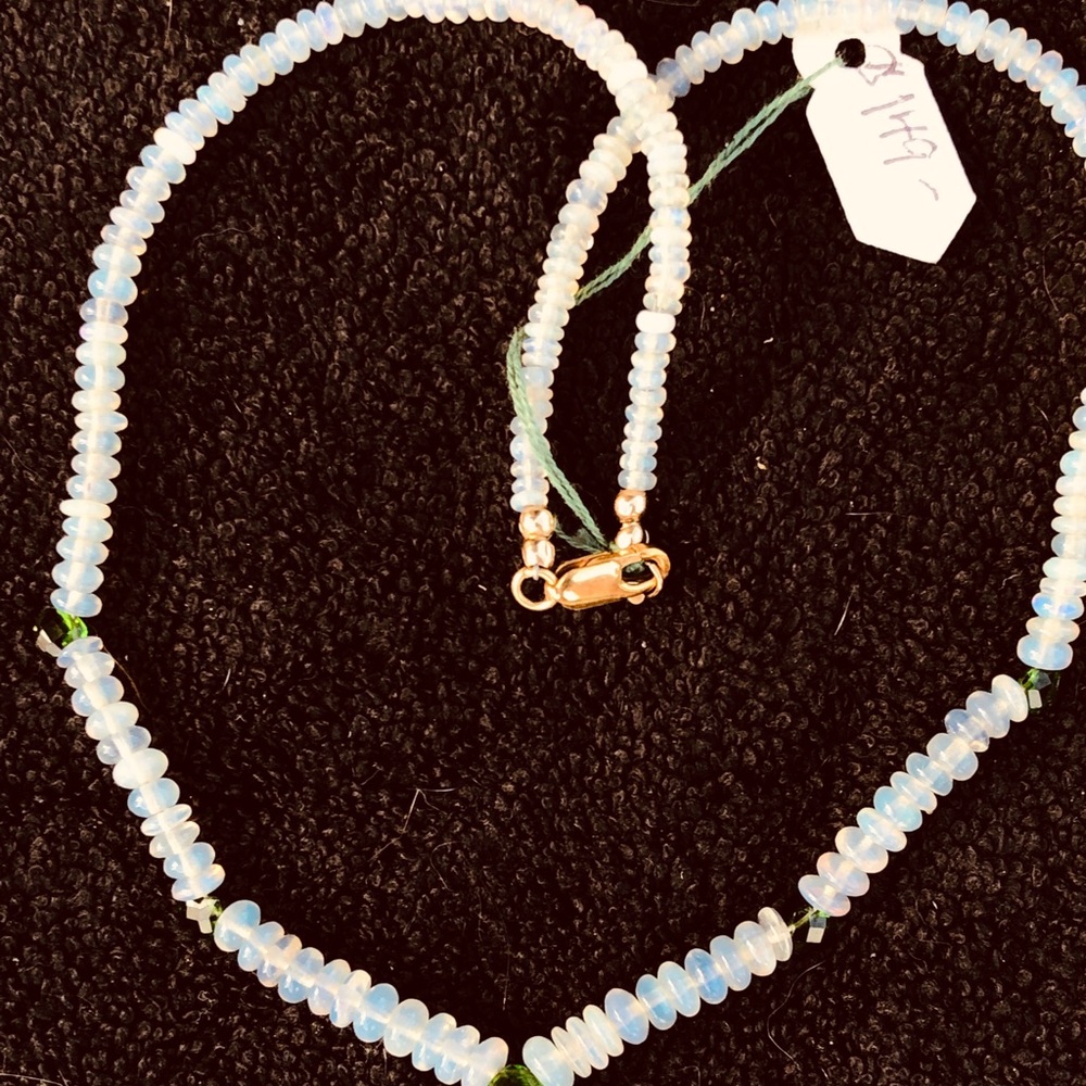 Opal & Peridot beaded necklace.    #30